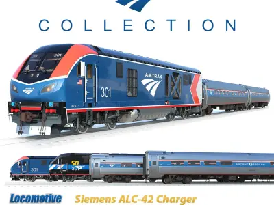 Train ALC-42 car Amfleet 3D Model Pack
