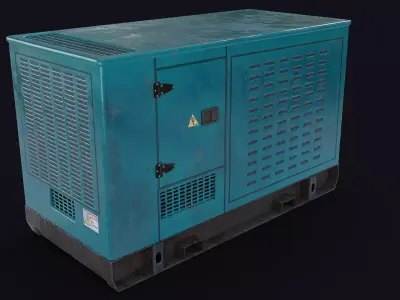 Industrial Electric Generator Low-poly 3D model