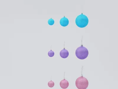 Christmas Tree Balls  in 3 colors 3D model