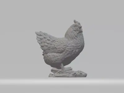 Hen Sculpture 3D print model