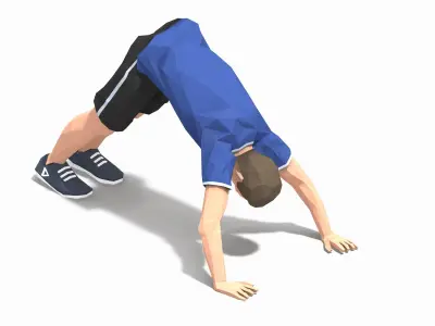 Hindu Pushups  Exercise Man Animation Low-poly 3D model