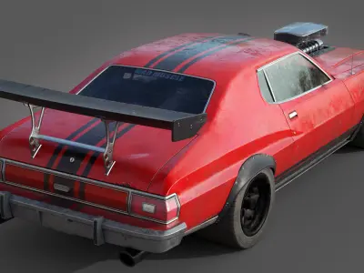 Hot Rod Vehicle Low-poly 3D model