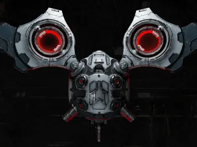 Sci-Fi Drone Low-poly 3D model 6