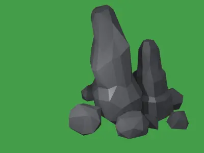 Rocks polygonal Free low-poly 3D model