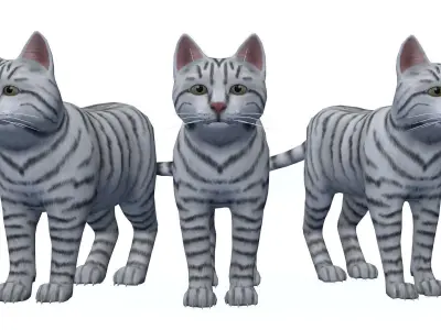 Cartoon Cats pack Low-poly 3D model