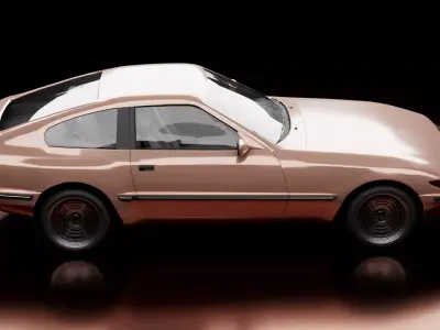 80s 90s Generic sports Coupe Low-poly 3D model