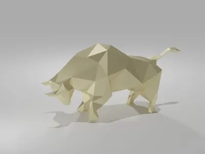 Bull 3D - LOW POLY polygonal Low-poly 3D model