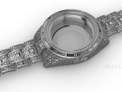 WATCH CROWNED DIAMONDS Sky 3D print model 41mm 3D print model