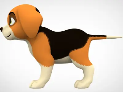 Beagle  Low-poly 3D model