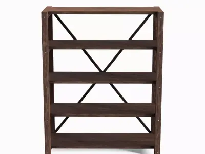Wide Pottery Shelf B 04 Low-poly 3D model