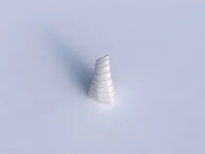 Vase puffy tipped triangle with horizontal dents and twisted ... 3D print model