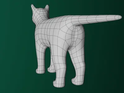 Low Poly Cat Base Mesh Low-poly 3D model