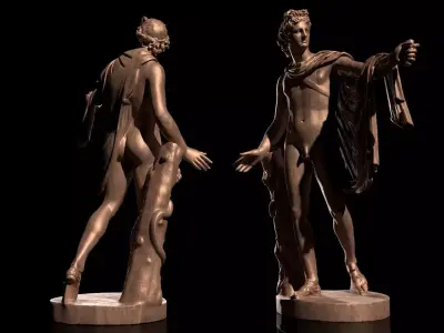 Apollo Belvedere bronze Classical Greek Sculpture 3D model