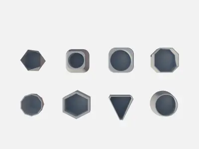 Cement pot  Low-poly 3D model