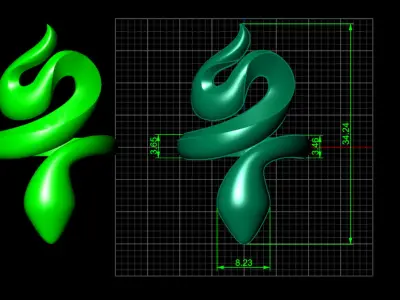 light weight snake ring 3D print model