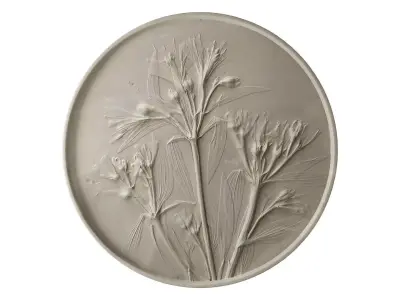 Botanical bas-relief 3D model