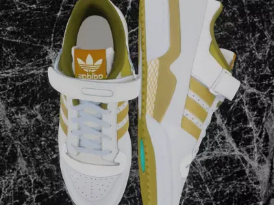 ADIDAS FORUM LOW - YELLOW 3D SHOES Low-poly 3D model