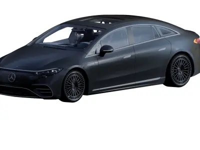 Mecedes EQS 580 with interior 3D model