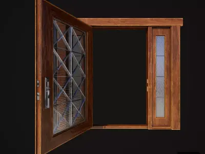 Hinged door 02 3D model