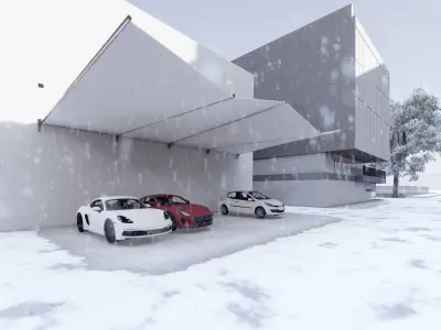 Modern Triangular Car Parking Shade  Low-poly 3D model