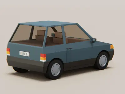 Stylized Cartoon Car 3D model buy