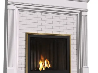 Modern Classic Art Deco Fireplace 3D model