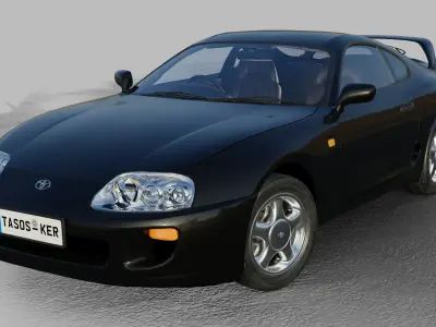 Toyota Supra Mk 4 1989 Interior Low-poly 3D model