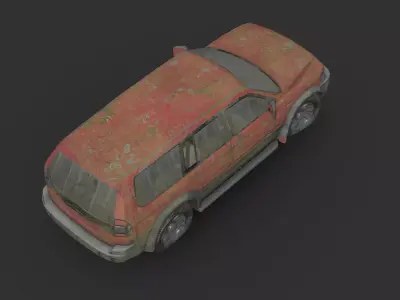 Abandoned Car - Mitsubishi Pajero Low-poly 3D model