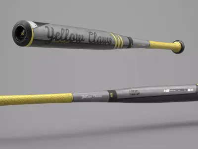 Game Ready Aluminium Baseball Bat Low-poly 3D model