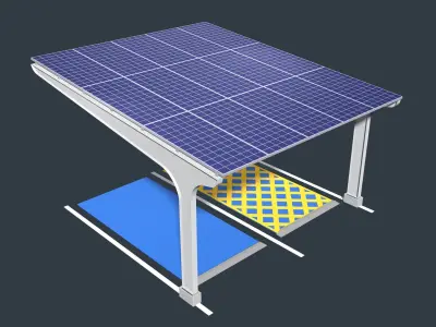 Solar carport for disabled 25U10 3D model