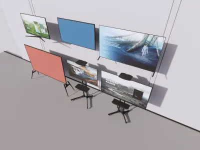 3D Model Modern TV Display Setup Low-poly 3D model