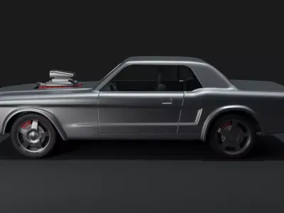 1896 Muscle Car Low-poly 3D model