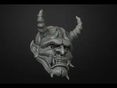 Traditional Japanese Hannya Mask Oni Mask Samurai Mask  3D print model