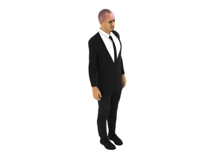 Fabinho man in suit Low-poly 3D model