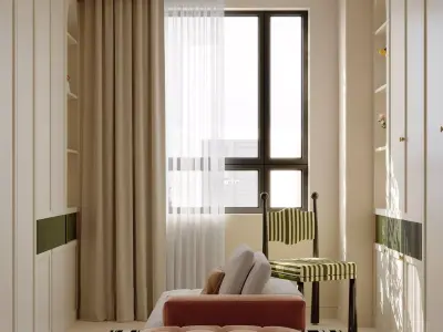 Luxury living room dining room interior scenes  04 3D model