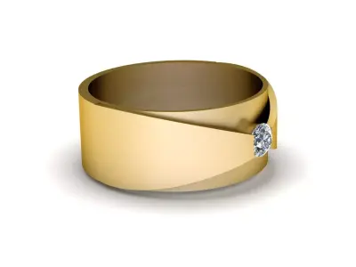 SOLITAIRE COUPLE WEDDING RING 3D PRINTABLE MODEL 3D print model