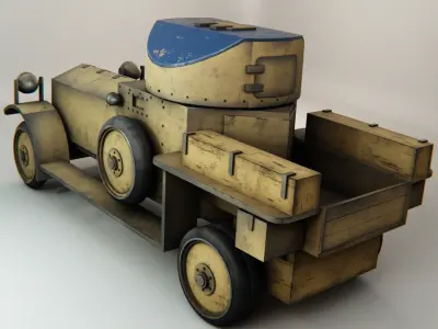 Rolls Royce Armoured Car Low-poly 3D model