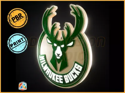 Milwaukee Bucks logo - Cinematic - 3D print 3D model