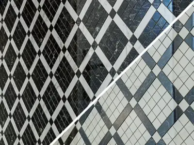 Tiles ATLAS CONCORDE MARVEL PRO Gray Fleury Diagonal Mosaic 3D model