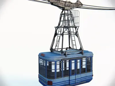 Cableway cable car - cable car 3D model