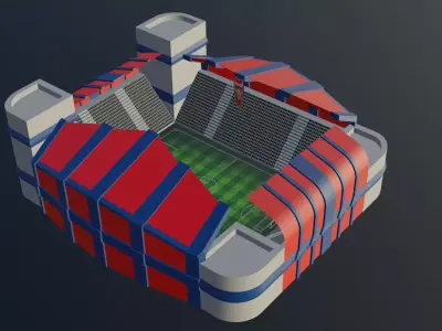 Football Stadium - Arsenal  Low-poly 3D model