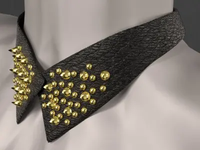 Collar accessory w spikes 3D model