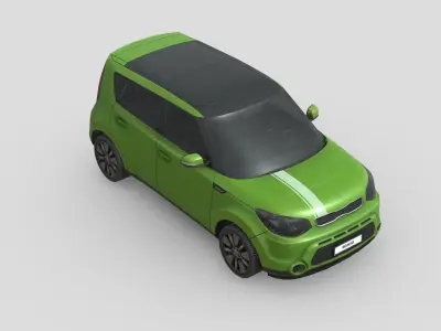 Kia Soul 2014 Low-poly 3D model