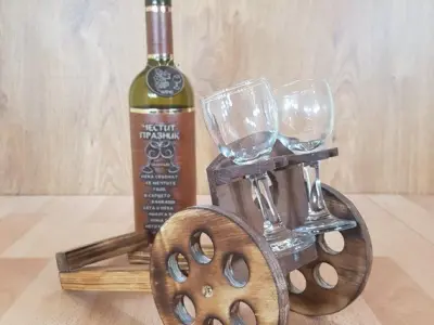 Wine glass carrier 3D print model