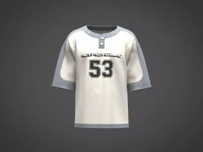 Mens sport t shirt with graphic and color blocking 3D model