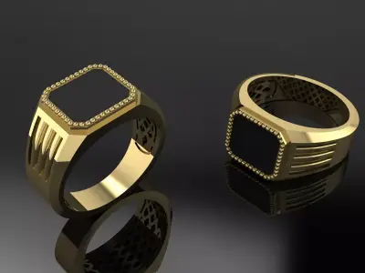 Jewelry Mens Ring Gold 3D print model 4