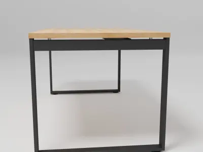 OGI Q - Rectangular melamine-faced chipboard workstation desk - Free 3D model