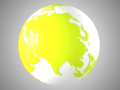 Solid Color Lime White Globe 3D model