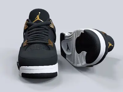 Air Jordan4-retro sneaker-v1 2 Low-poly 3D model