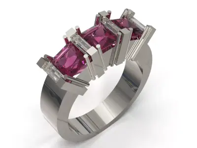 Bridal wedding jewelry STL 3DM ring model jr00265 3D print model